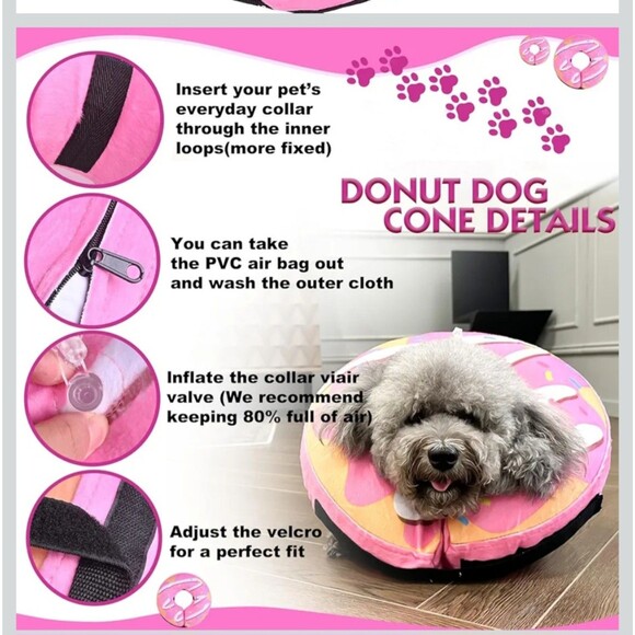 Inflatable Dog Cone collar alternative, size XL - Picture 2 of 6